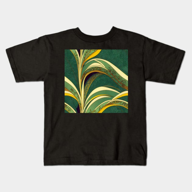 Art Nouveau floral pattern, model 6 Kids T-Shirt by Endless-Designs